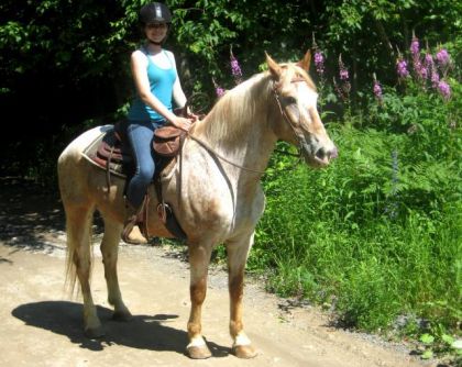 Moi et Benjy, après un bon galop !