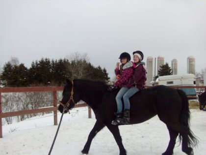 moi & pascale sur loulou a la longe 