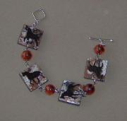 Bracelet peint à la main avec chevaux 