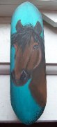 Plaque de boxe et brosse pour chevaux décorative