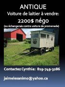 Voiture à cheval de laitier   ANTIQUE