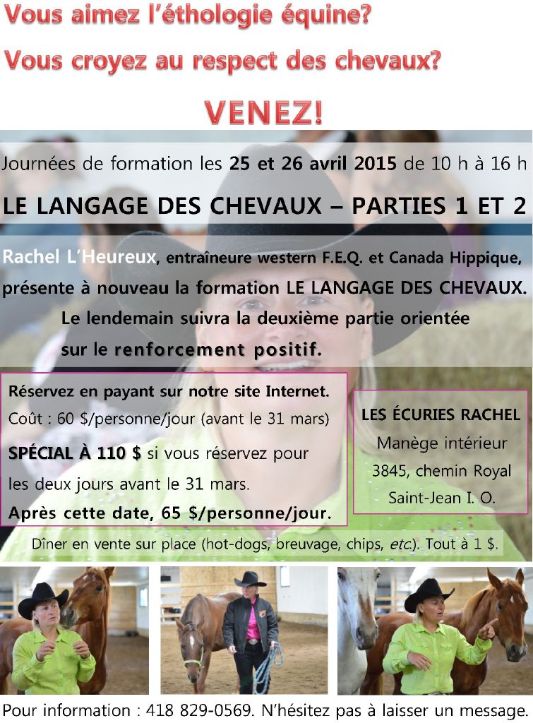 LE LANGAGE DES CHEVAUX par Rachel L'Heureux