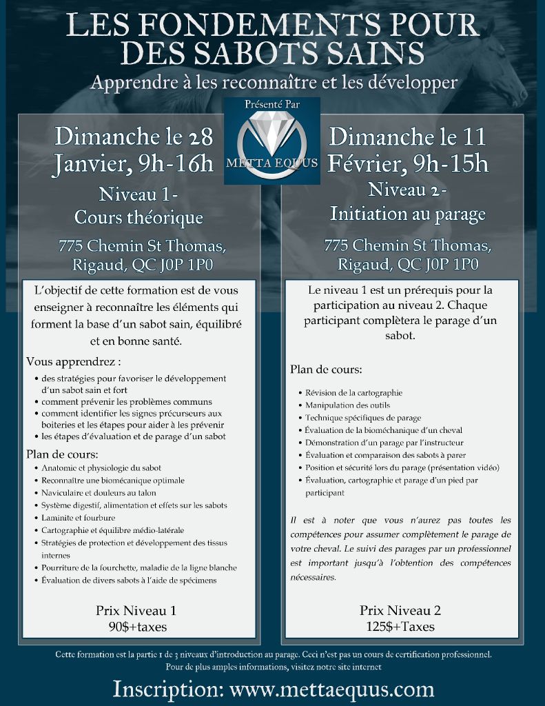 Formation en parage et soins de sabots