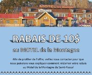Rabais au Motel La Montagne à St-Pascal