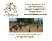 Camps de jours équestres St-Félix de Valois été 2018