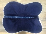 Half pad 2 housses, bleu marine, blanche