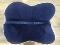 Half pad 2 housses, bleu marine, blanche