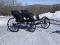 Voiture fine à 2 bancs avec attelage pour 1 cheval