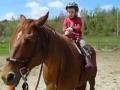 1ere balade pour mon fils sur notre cheval!