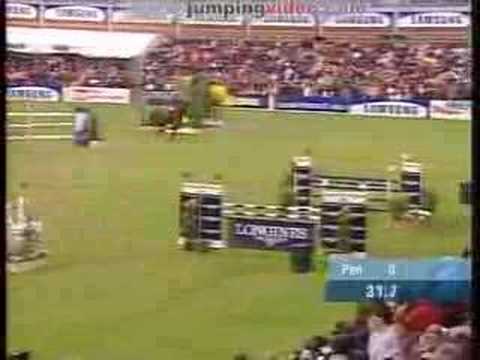 superbe parcours vous remarquerez le cheval donne toujours des petit coups de pieds sur le saut