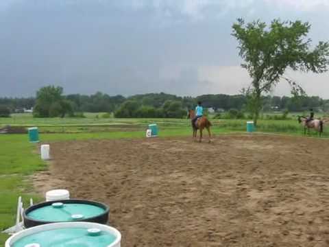 Scéance de dressage de Cath'ee et moi, pendant notre semaine à l'écurie.