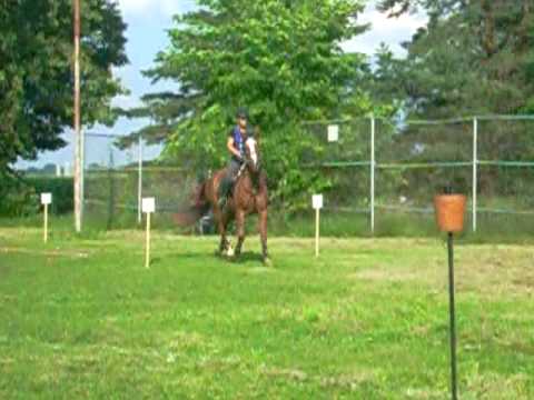 Moi et Jolly au TREC du 1er ao&ucirc;t 2009 chez Patsy! Elle &eacute;tait en FEUUU encore une fois! LOL  Metton qu'elle avait spott&eacute;...